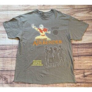 Avatar Last Airbender Four Nation Shirt Double Sided Aang Avatar State XL RARE